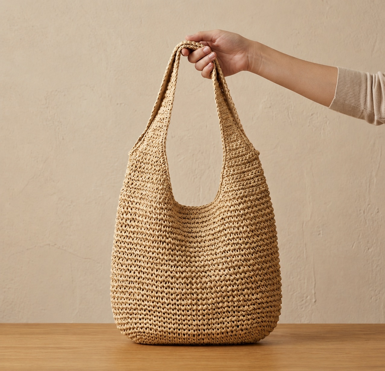 Foldable Straw Tote Bag