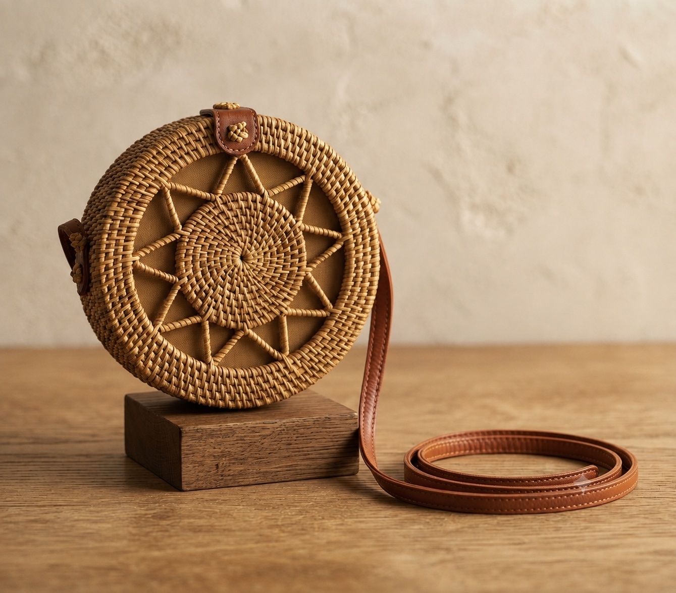 Round Rattan Bag